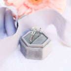 3.0 CT Emerald Cut Moissanite Three Stones Engagement Ring