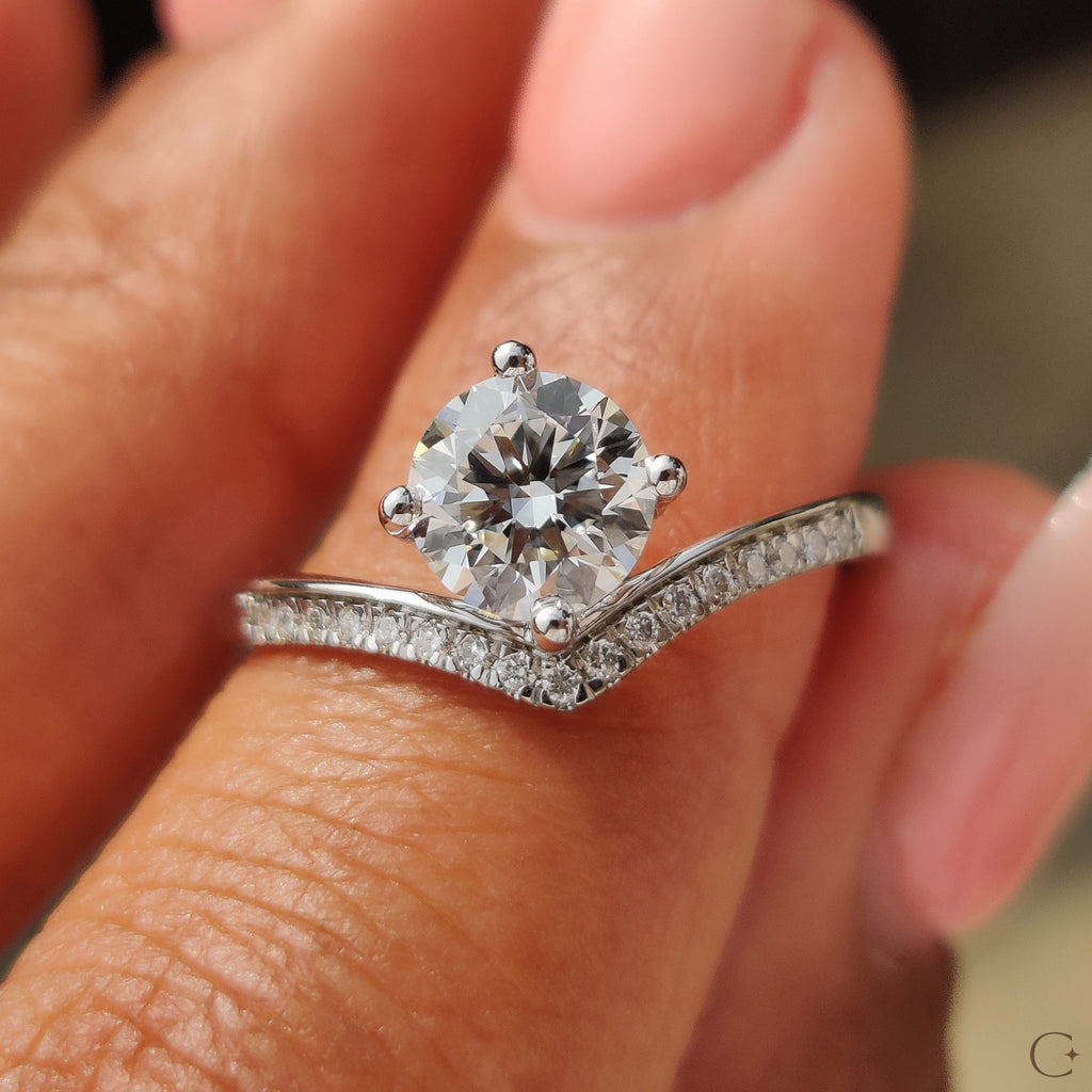 Round Diamond Ring In Upside Down Style