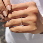 Round Diamond Half Eternity Wedding Band
