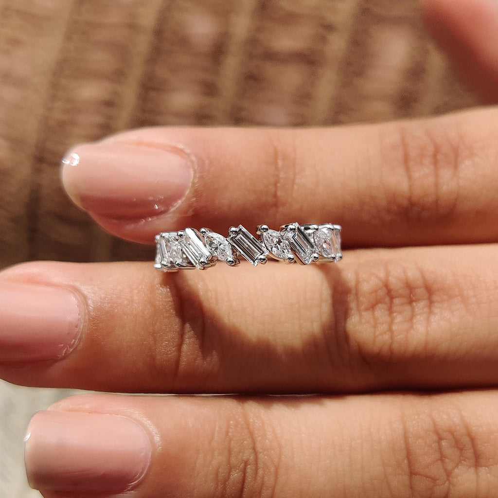 Marquise And Baguette Diamond Band In Half Eternity