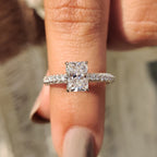 Radiant Cut Diamond Ring In Hidden Halo Design
