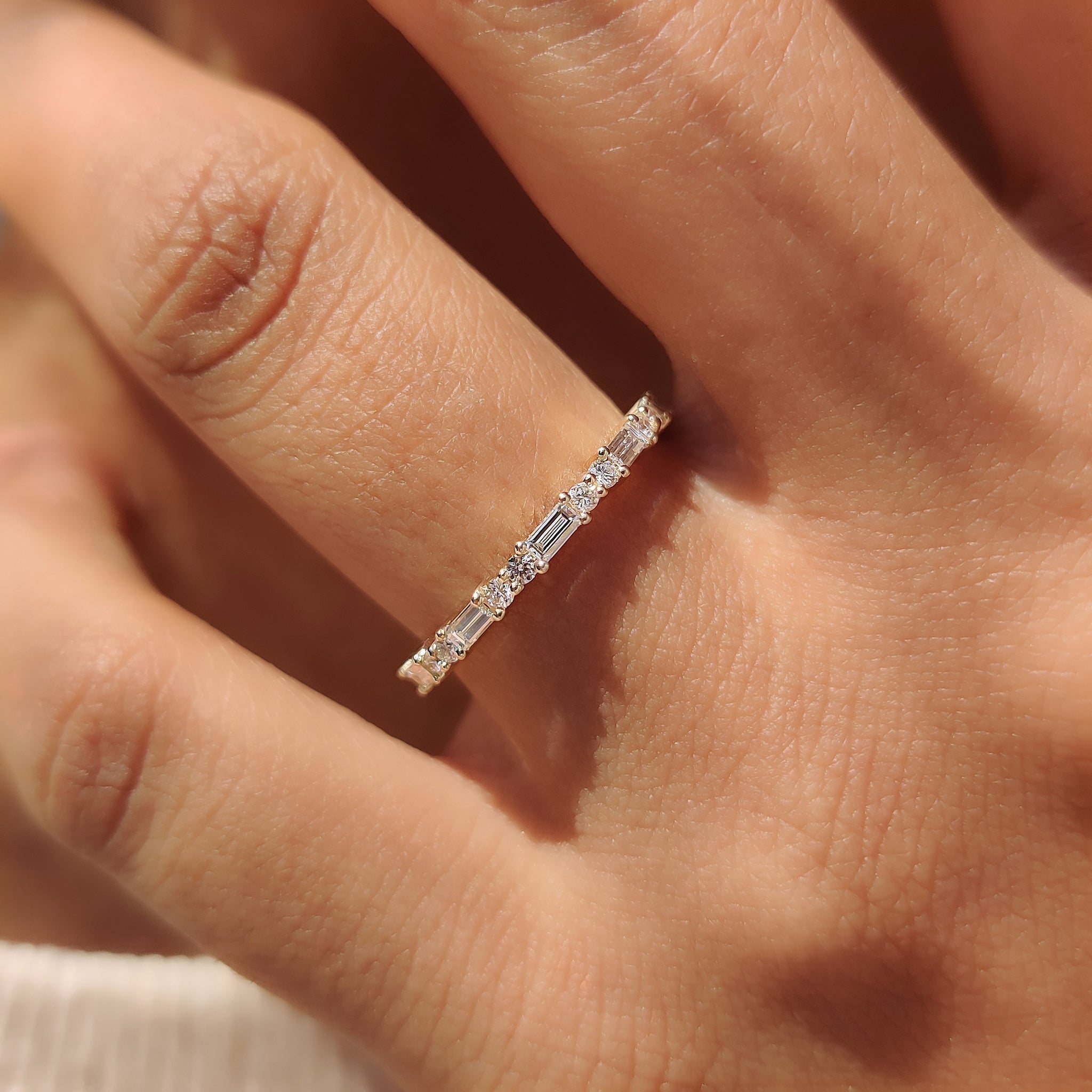 Baguette And Round Wedding Band In Half Eternity Main image