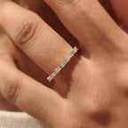 Baguette And Round Wedding Band In Half Eternity