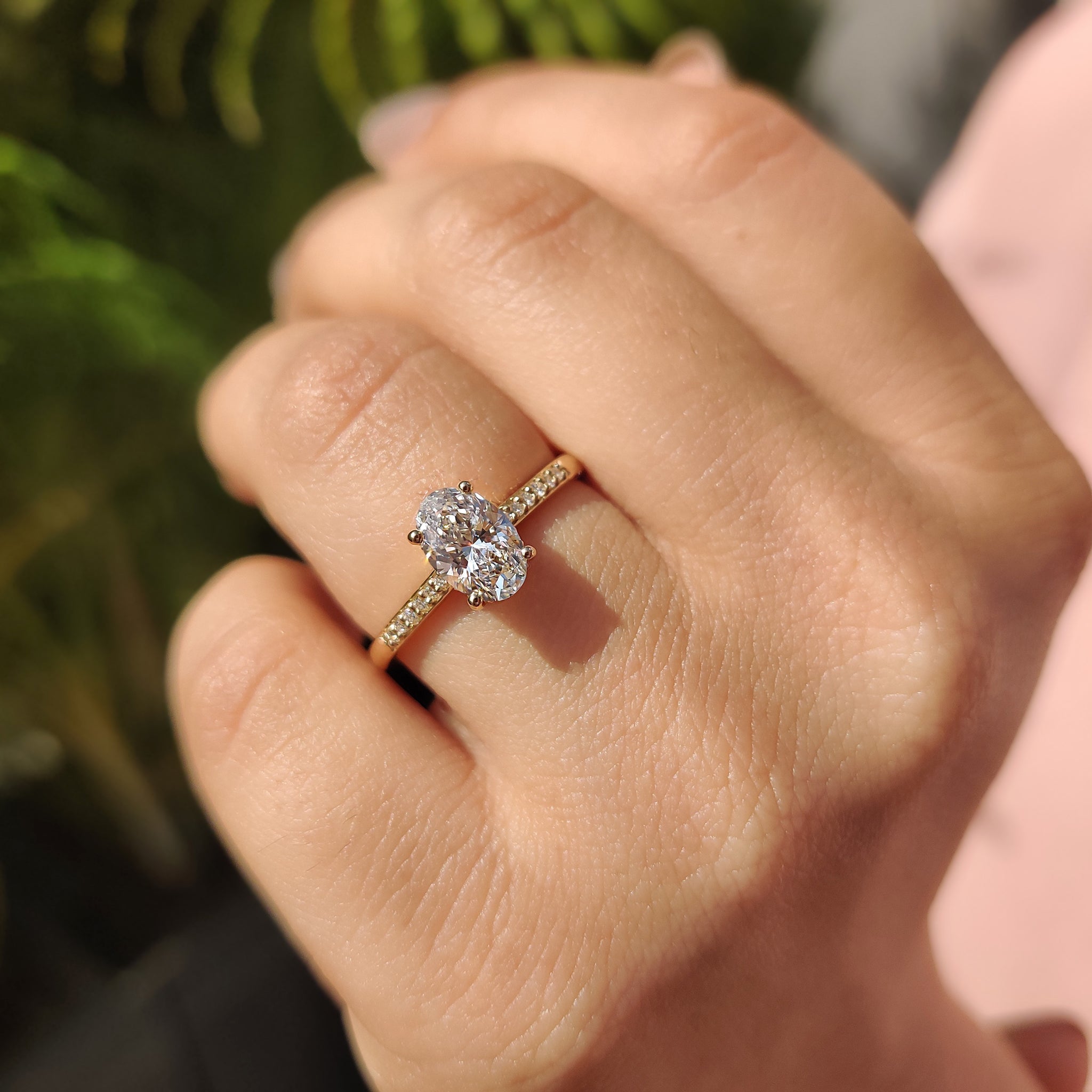 Oval Cut Diamond Ring In Pave Style Main image