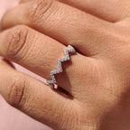 Zig Zag Band Featuring Round Cut Diamond