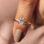 Oval Cut Diamond Ring In Solitaire Style