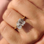 Emerald And Pear Engagement Ring In Toi Et Moi Style