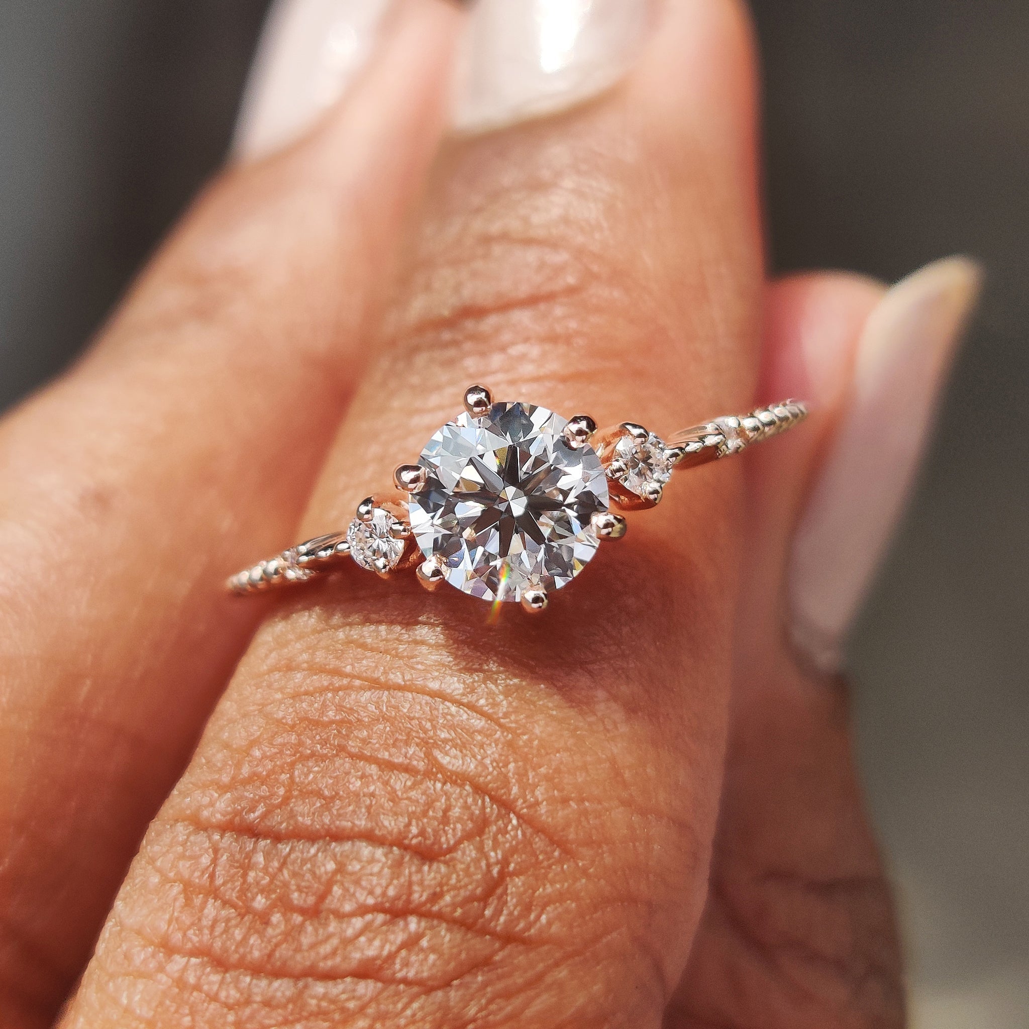 3 Stone Diamond Ring With Round Cut Stones Main image