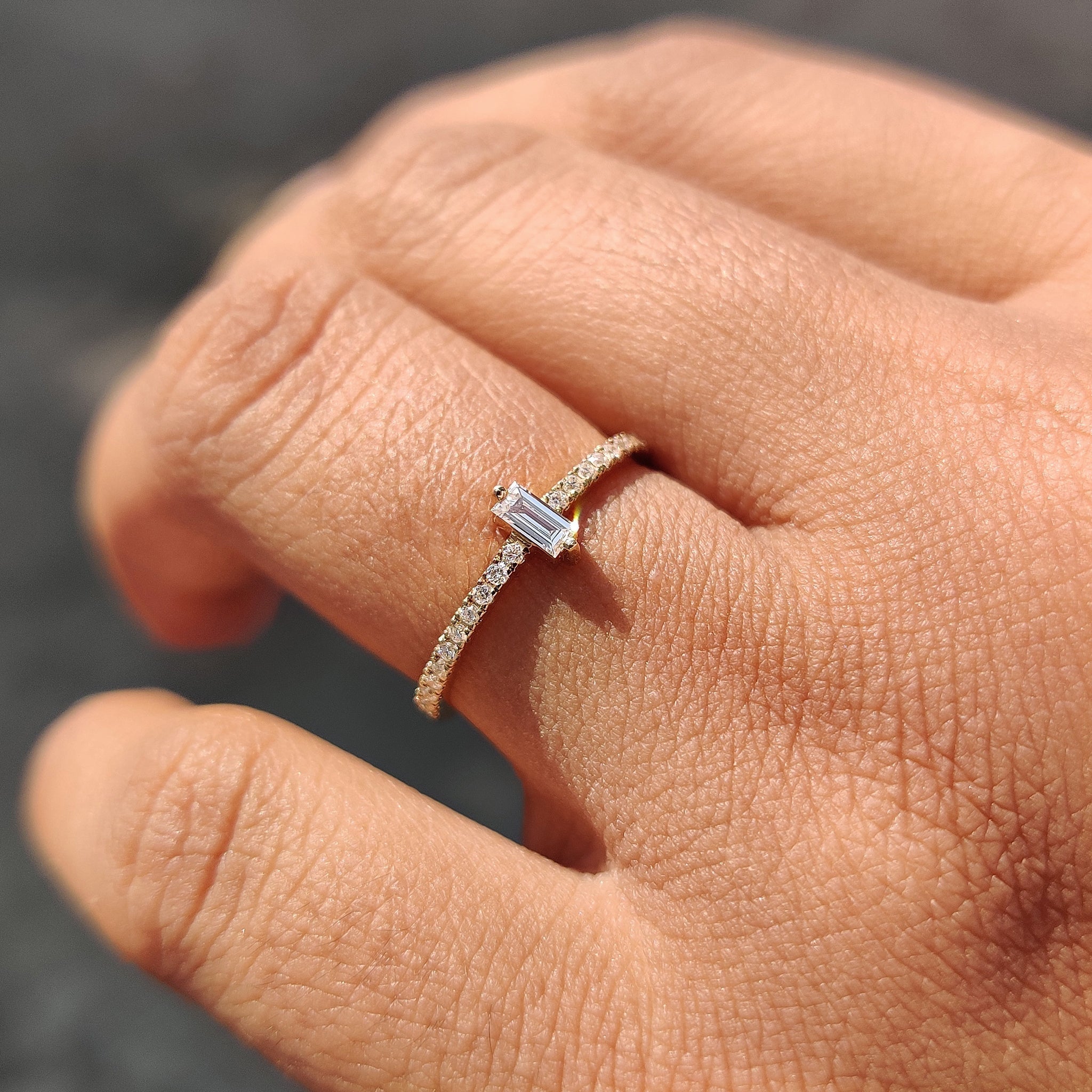 Baguette Diamond Ring In Pave Style Main image