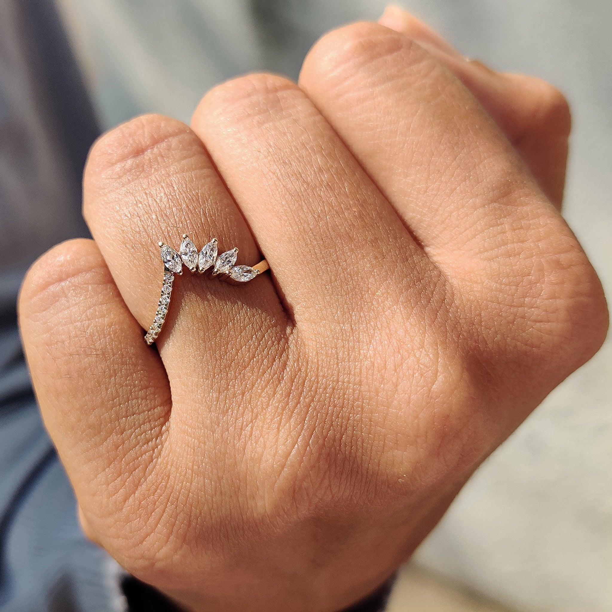 Tiara Wedding Band in Marquise and Round Diamond Main image