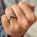 Tiara Wedding Band in Marquise and Round Diamond