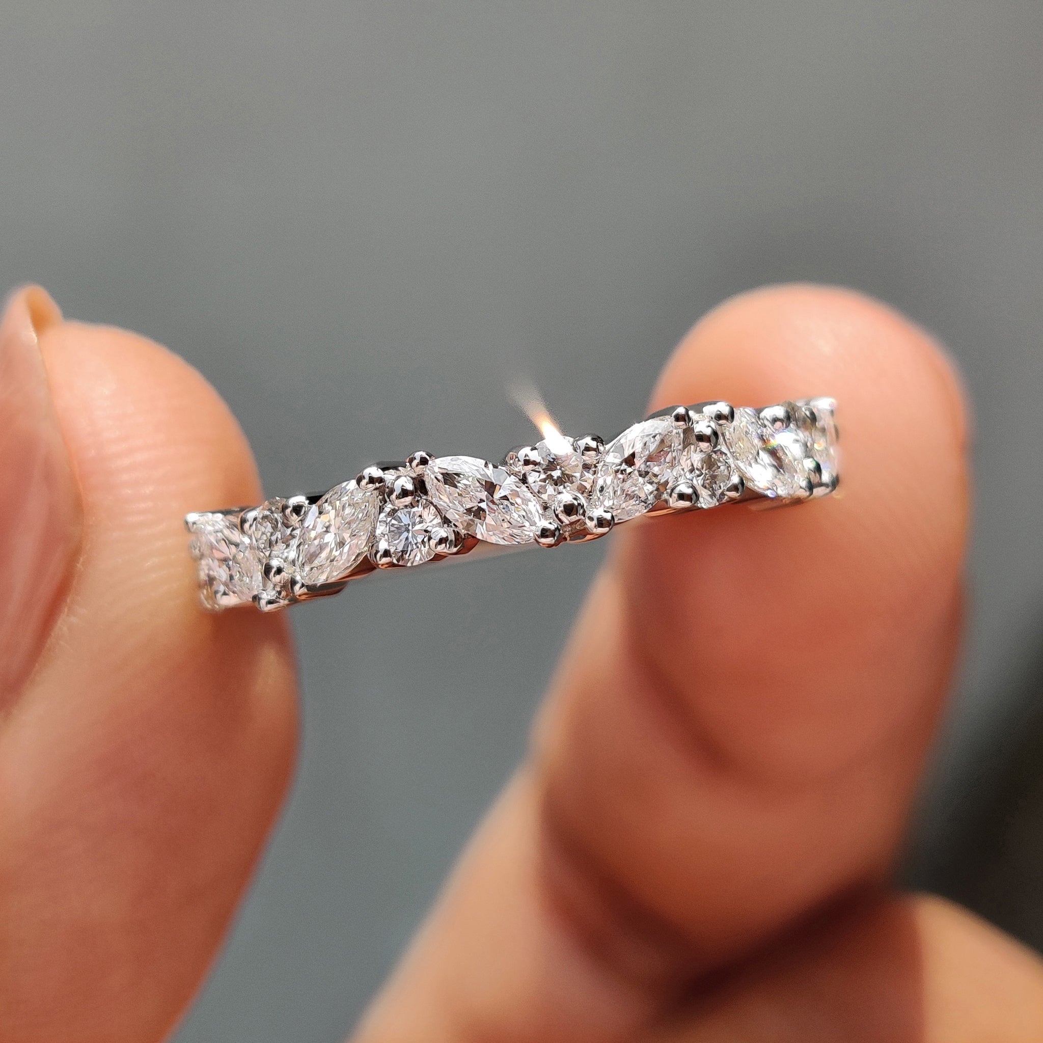 Half Eternity Wedding Band In Rose Gold