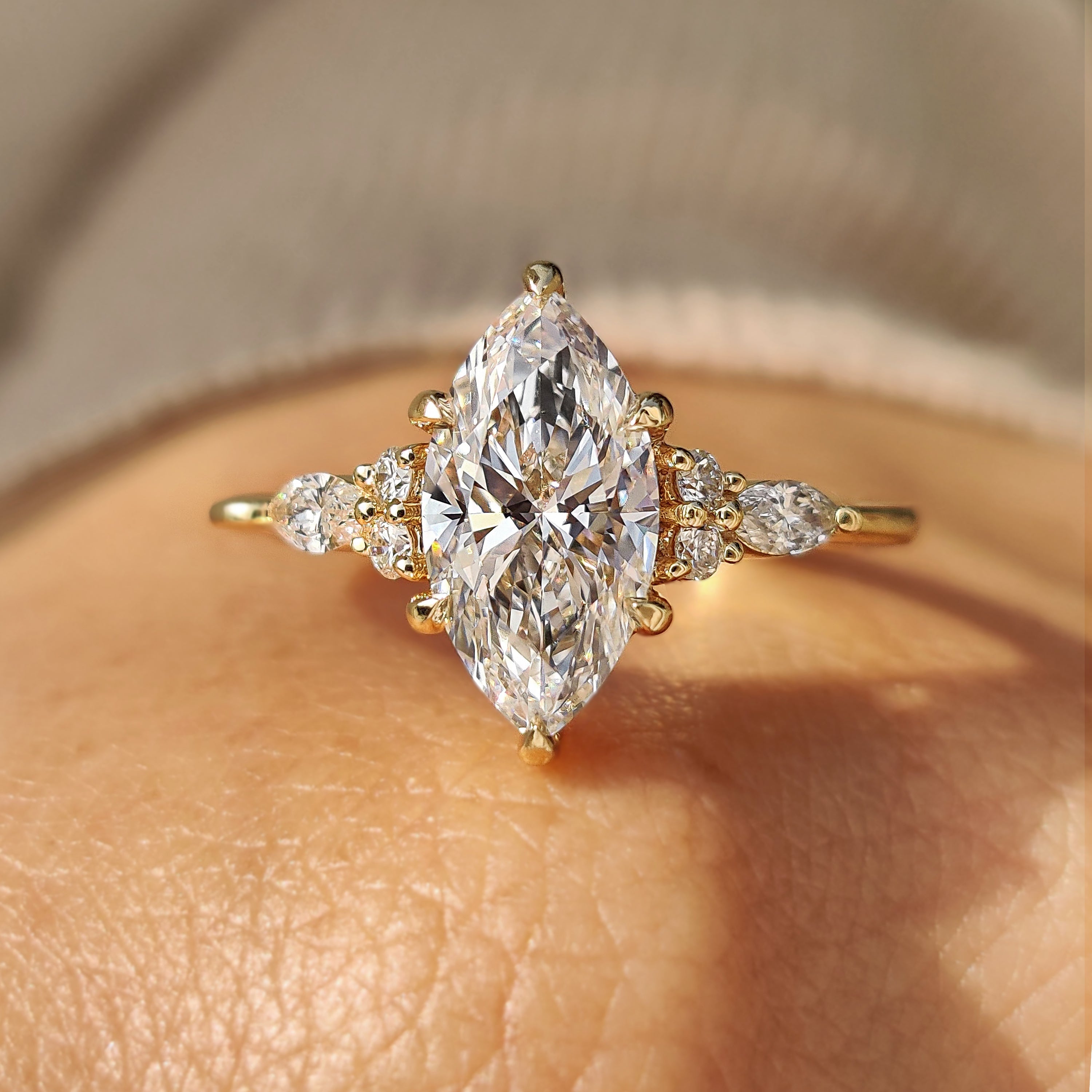 Marquise Engagement Ring In Muse Setting
