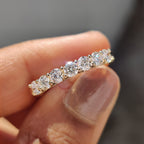 Round Cut Wedding Band In Half Eternity Style