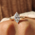 Marquise Diamond Engagement Ring with Tapered Band
