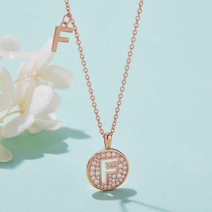 Personalized "F" latter diamond necklace