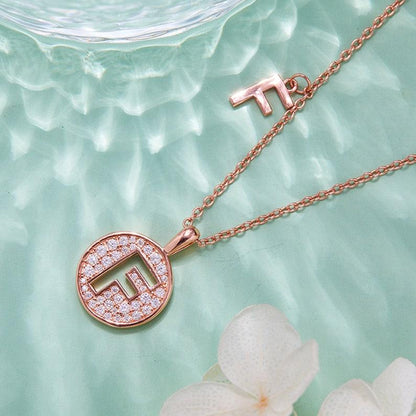 Personalized "F" latter diamond necklace