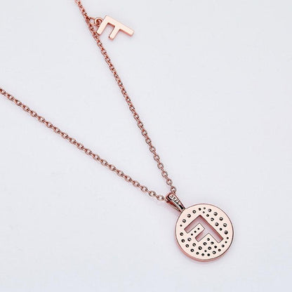 Personalized "F" latter diamond necklace