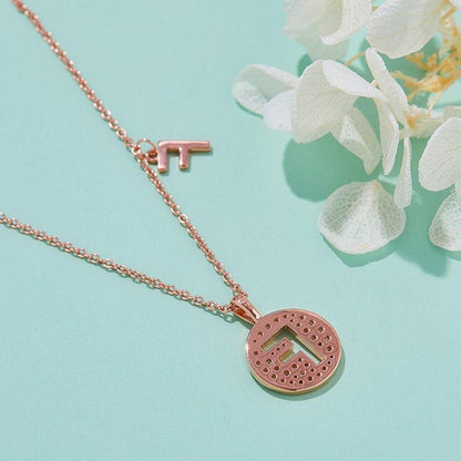 Personalized "F" latter diamond necklace