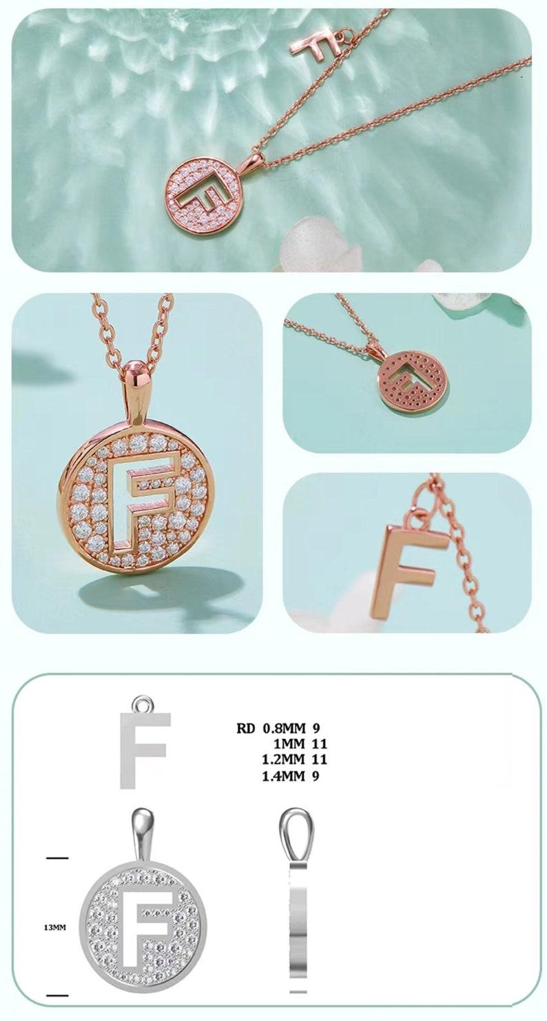 Personalized "F" latter diamond necklace