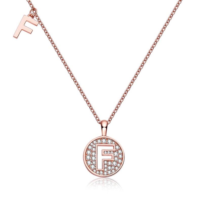 Personalized "F" latter diamond necklace