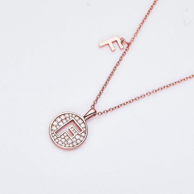 Personalized "F" latter diamond necklace