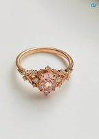Fancy intense pink lab grown Whimsical gold Vintage engagement ring - DisneyValley