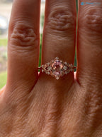 Fancy intense pink lab grown Whimsical gold Vintage engagement ring - DisneyValley