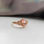 Fancy intense pink lab grown Whimsical gold Vintage engagement ring - DisneyValley