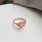 Fancy intense pink lab grown Whimsical gold Vintage engagement ring - DisneyValley
