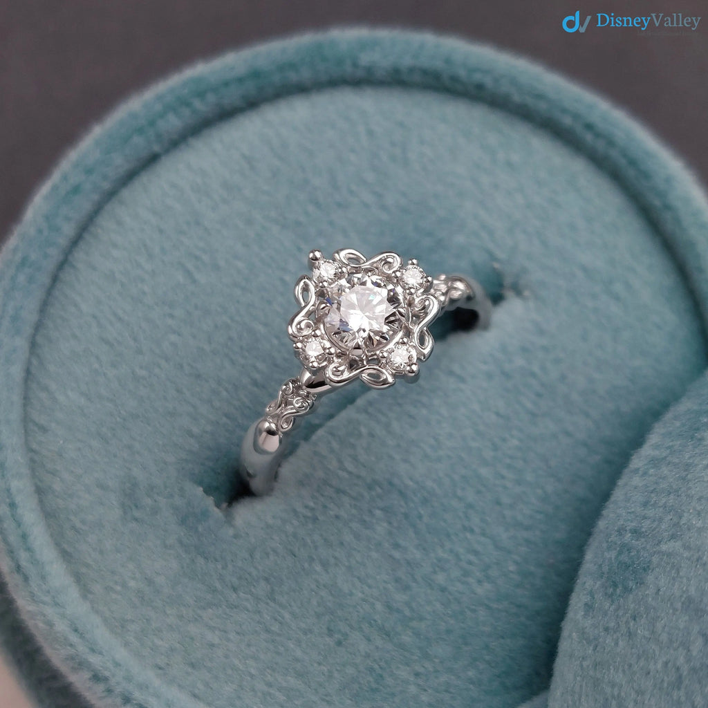 Feminine Detailing and Unique Diamond and Vintage Halo Wedding Rings - DisneyValley