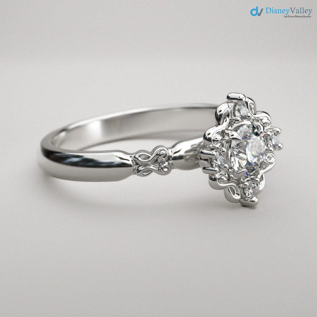 Feminine Detailing and Unique Diamond and Vintage Halo Wedding Rings - DisneyValley