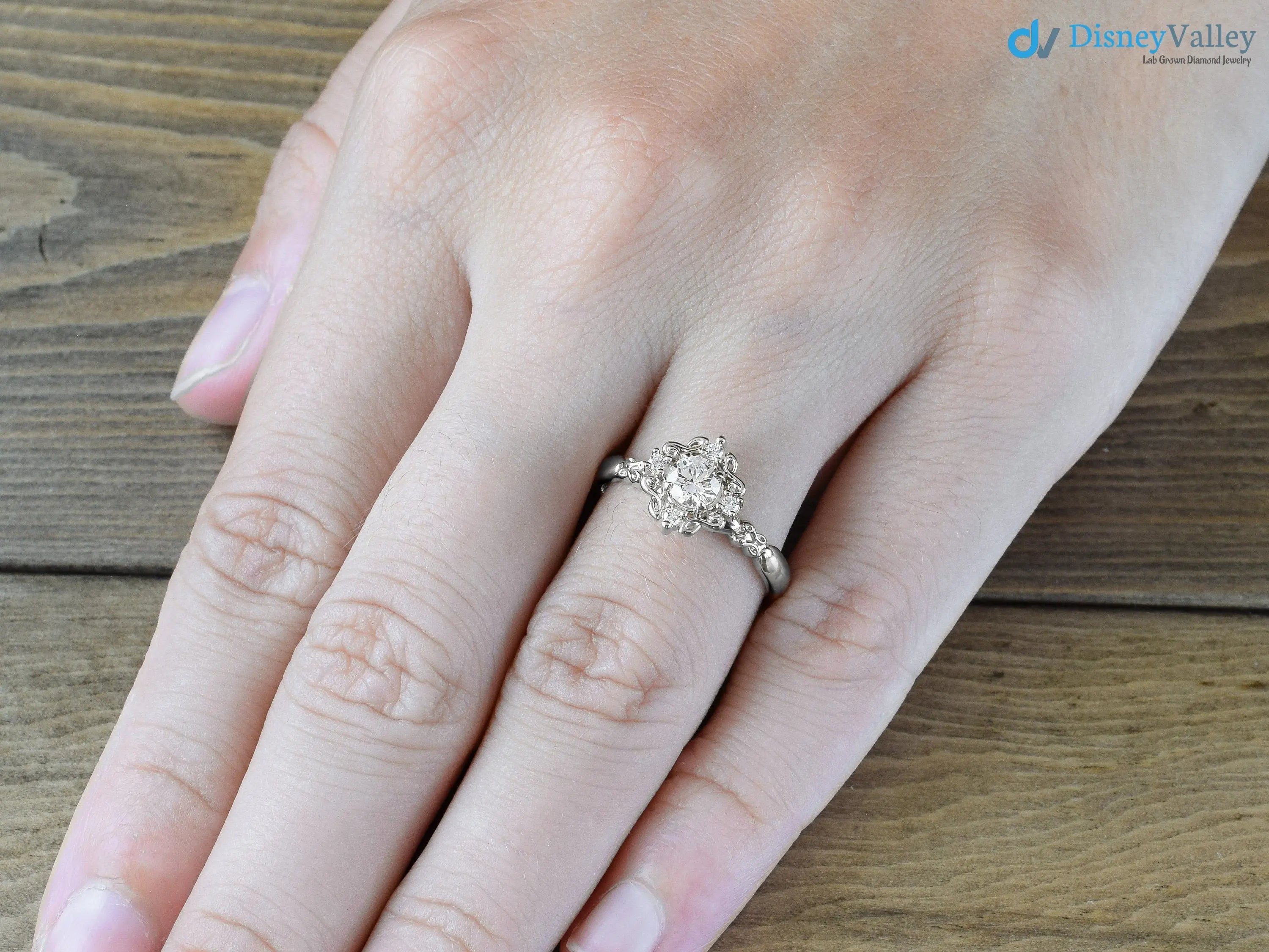 Feminine Detailing and Unique Diamond and Vintage Halo Wedding Rings - DisneyValley