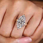 IGI Certified 10-12 Carat Marquise Diamond Ring in Solitaire Style