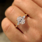 Oval Cut Vintage Engagement Ring with Filigree Design on Shank