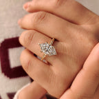 Nature Inspired Dutch Marquise Engagement Ring in Sunflower Design