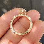 Marquise Cut Diamond Ring with Hidden Flower Crown