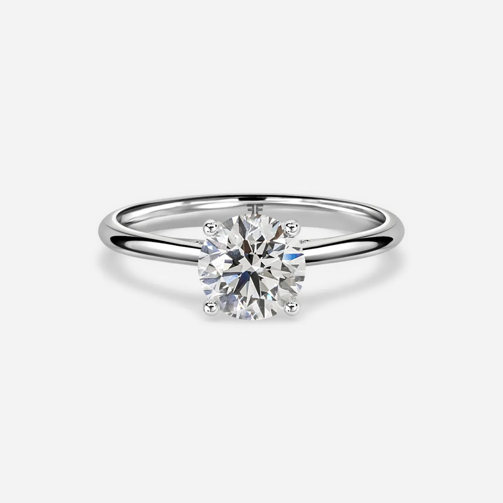 1.0 CT - 2.0 CT Round Moissanite Solitaire Engagement Ring