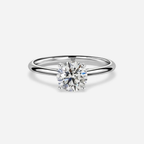 1.0 CT - 2.0 CT Round Moissanite Solitaire Engagement Ring