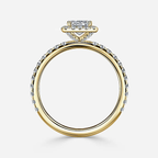 0.90 CT Radiant Moissanite Halo & Pave Engagement Ring