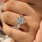 Nature Inspired Marquise Cut Engagement Ring in Floral Details