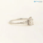 Foliate engagement ring, wedding solitaire pear cut diamond vintage leaf ring DisneyValley