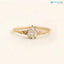 Foliate engagement ring, wedding solitaire pear cut diamond vintage leaf ring DisneyValley