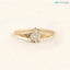 Foliate engagement ring, wedding solitaire pear cut diamond vintage leaf ring DisneyValley