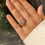 Portuguese Cut Diamond Ring in Milgrain Vintage Style