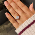 Oval Cut Vintage Engagement Ring with Filigree Design on Shank