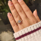 Nature Inspired Princess Cut Ring in Leaf Details