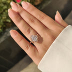 Oval Diamond Engagement Ring in Milgrain Details