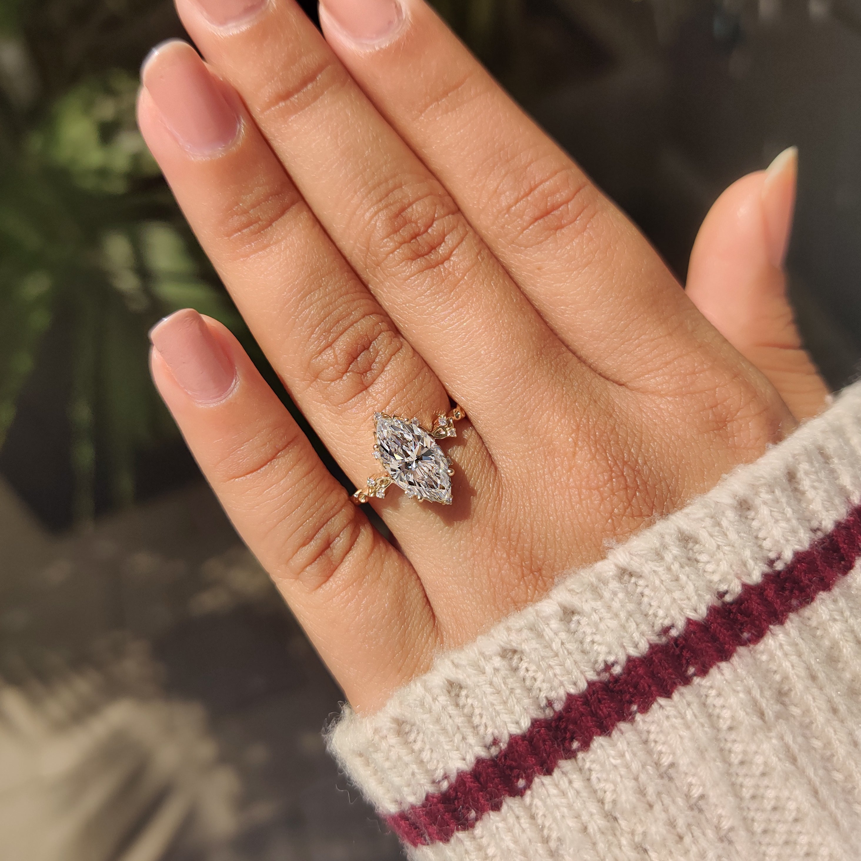 Marquise Cut Engagement Ring in Vintage Style