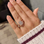 Radiant Cut Diamond Ring in Milgrain Vintage Style